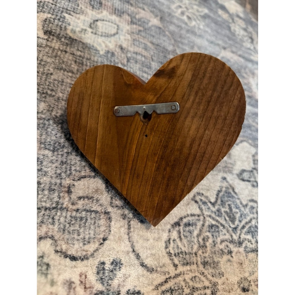 Wooden Heart Wall Peg Hook Vintage Retro - Picture 3 of 3